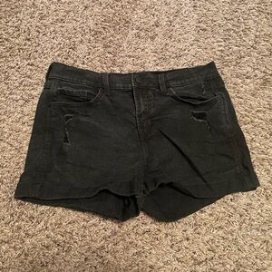 Old Navy size 10 boyfriend mid rise black jean shorts